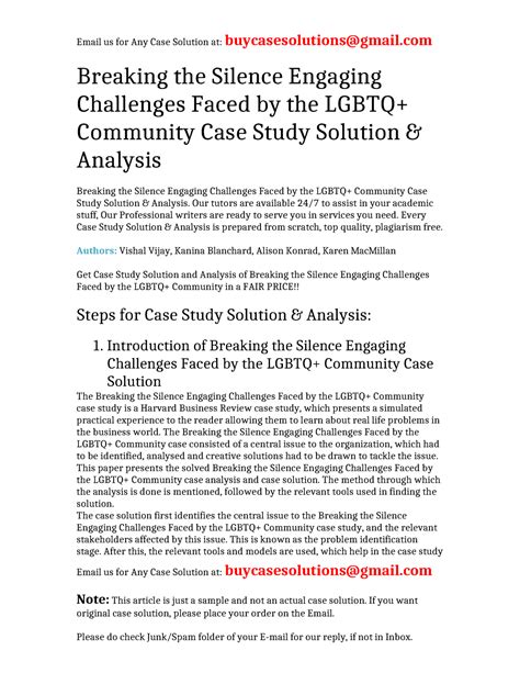 Breaking the Silence Engaging Challenges Faced by the LGBTQ+ Community