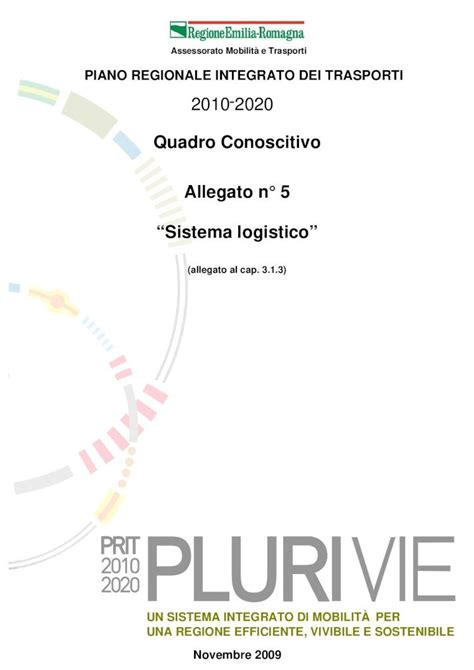 PDF Quadro Conoscitivo Allegato N 5 Sistema Logistico Nuovo