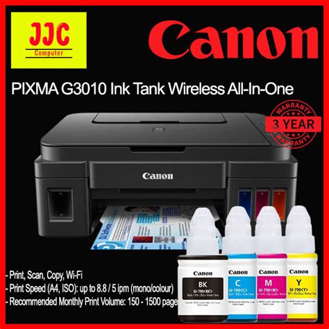 Canon Pixma G3010 All In One Ink Tank Wireless Printer Lazada