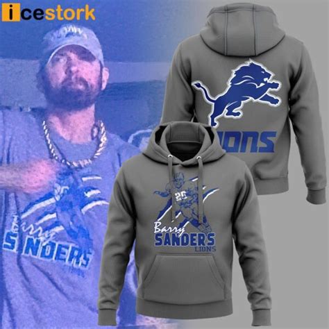 Eminem Detroit Lions Barry Sanders Lions Hoodie - Icestork