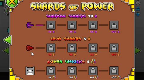 Geometry Dash Bonus Unlock Shards Of Power Youtube