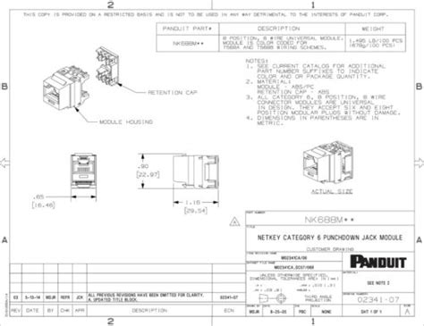 Panduit NK688MIW NetKey Cat 6 Keystone Punchdown Jack Module White