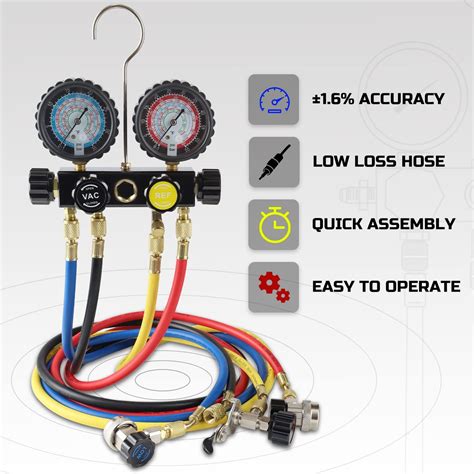 Buy Lichamp Hvac Gauges With Hoses Ac Manifold Gauge Set R A R A