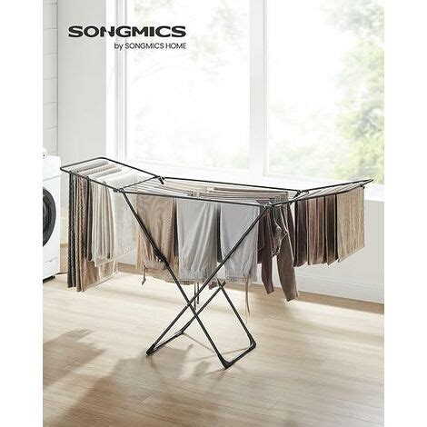 SONGMICS Étendoir à Linge Séchoir Pliable avec Barres Support de