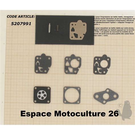 Kit R Paration Membrane Et Joint Pour Carburateur Tk Homelite St