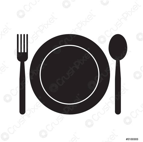 Simple Spoon And Fork Icon Vector Illustration Stock Vector 5100303