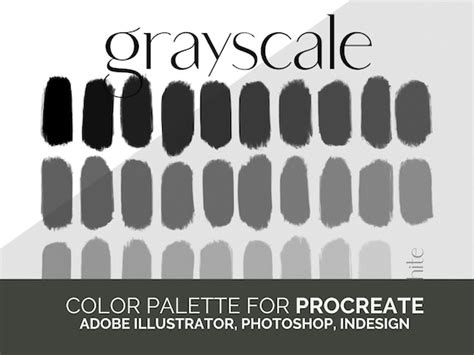 Grayscale Procreate Color Palette Shades Of Gray Swatches Etsy Hong Kong