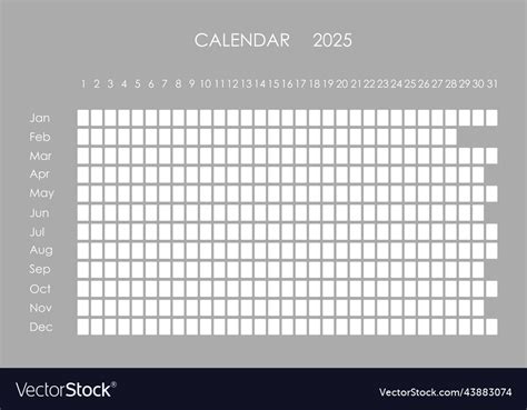 2025 Calendar Planner Corporate Design Week Vector Image