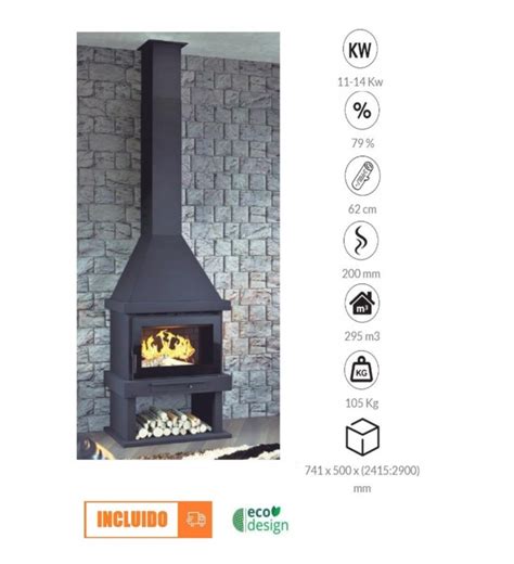 CHIMENEA METÁLICA DE LEÑA FM C 300 TFK FUNDICIÓN DISNER