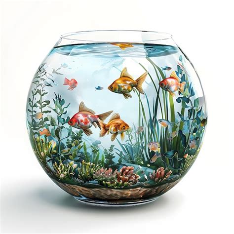 Fish tank isolated on white background 3D rendering | Premium AI-generated image