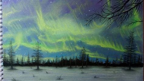 Northern Lights Drawing at PaintingValley.com | Explore collection of ...