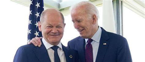 Dritter US Besuch des Bundeskanzlers US Präsident Biden empfängt