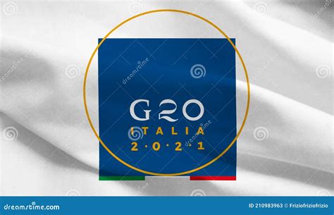 Rome, Italy, Year 2021 - G20 Summit Logo on the Italian Flag Editorial ...