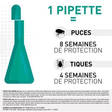 FRONTLINE Combo Chien L 20 A 40 Kg 6 Pipettes Puces Tiques Et