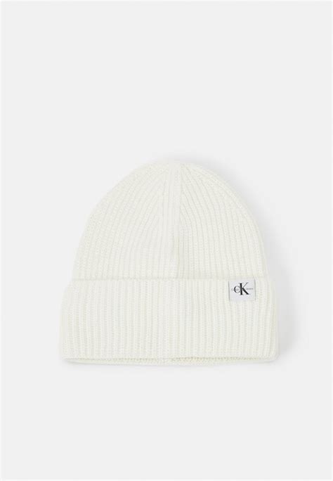 Calvin Klein Jeans Monogram Beanie Unisex Berretto Ivory Avorio