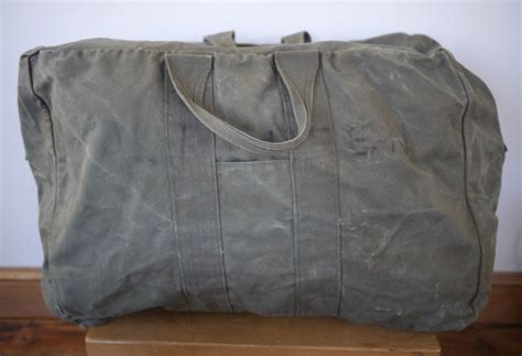 Vintage 1960s Us Army Od Green Large Cotton Canvas Duffle Bag Travel Luggage 25 Ebay