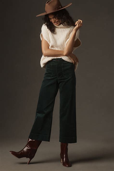 Maeve The Colette Cropped Wide Leg Corduroy Pants Shopstyle