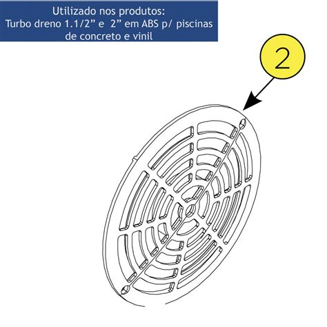 Grade Nautilus RF Grande Turbo Dreno ABS Equipamentos Para Piscinas