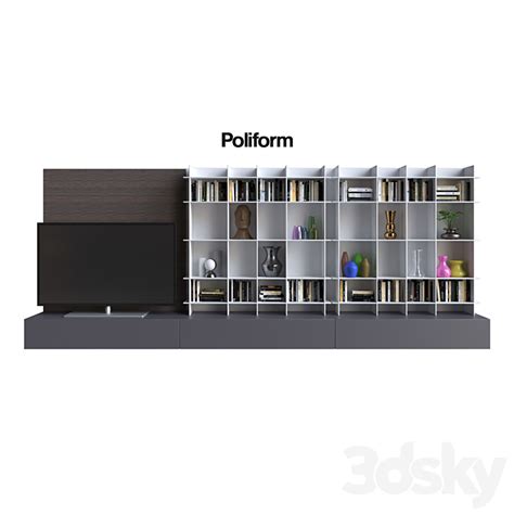 Poliform Varenna Sistemi Giorno Sintesi 29 Tv Wall 3d Model