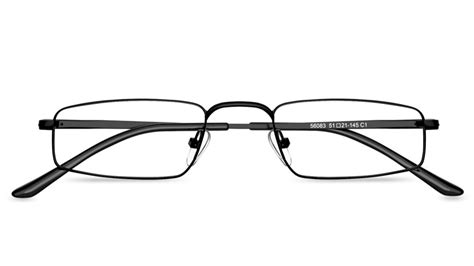 Sterling Black Rectangle Metal Full Rim Eyeglasses Framesbuy