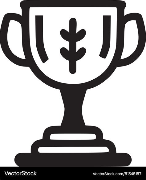 Trophy - black and white Royalty Free Vector Image