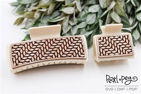 Ric Rac Pattern Laser Engraved Hair Clip File Pearlandpeg