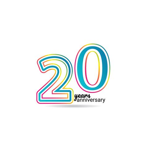 20 Years Anniversary Celebration Vector Template Design Illustration ...