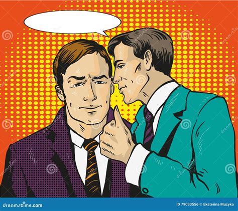 Pop Art Retro Comic Vector Illustration Two Businessman Talk To Each