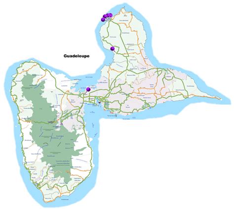 Large Detailed Road And Administrative Map Of Guadeloupe Guadeloupe