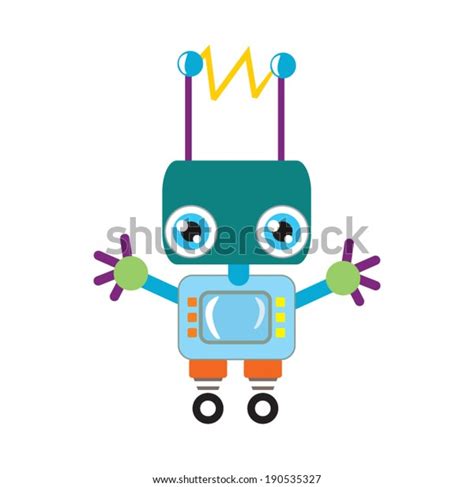 Cute Robot Vector Illustration Stock Vector (Royalty Free) 190535327 | Shutterstock