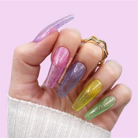 30 Trendy Rainbow Glitter Nail Design Ideas To Jazz Things Up In 2022