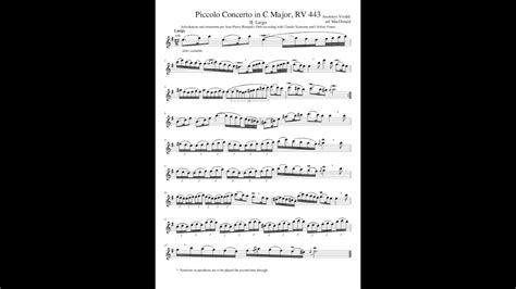 Vivaldi Piccolo Concerto In C Major RV 443 II Largo Piano