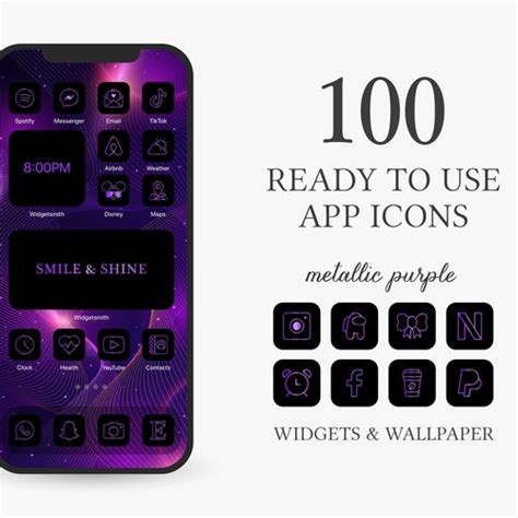 Purple Lovers Ios Icons Pack Icons Iphone Ios App Etsy India