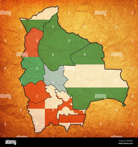 Territory And Flags Regions On Map With Administrative Divisions And