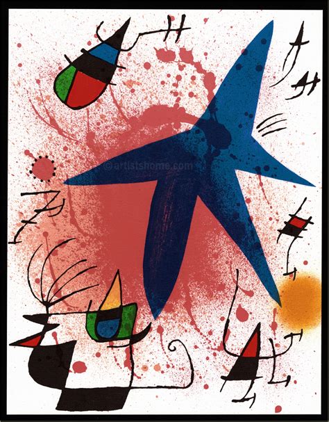 Joan Miro Blauer Stern 1972 Original Lithographie Planet Erde