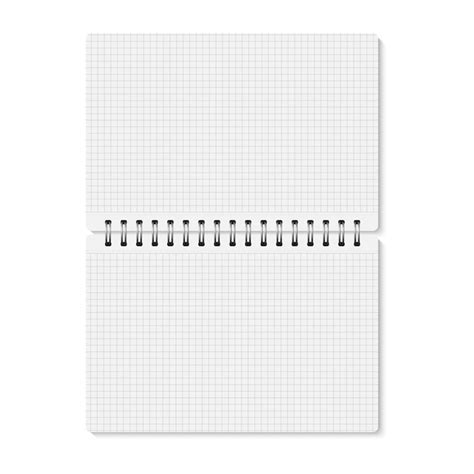 Cuaderno Encuadernado En Espiral Abierto Realista En Blanco Vectorial