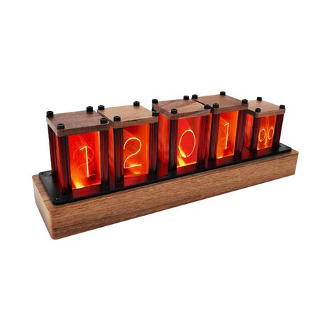 Buy Adventurers Nixie Tube Clock Walnut Wood Rgb Digital Clock Retro