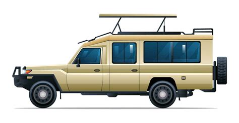 Safari car side view vector illustration isolated on white background ...