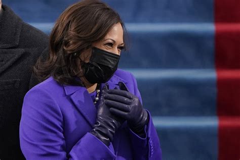 Kamala Harris Wears Purple Coat On Inauguration Day 2021 Footwear News