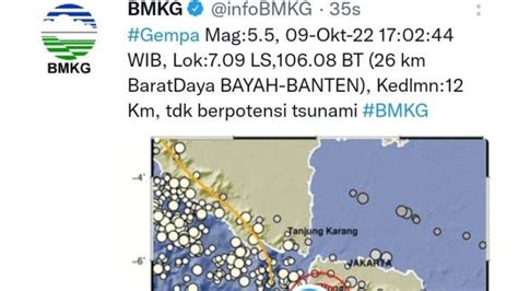 Gempa Magnitudo Di Bayah Banten Terasa Hingga Di Bogor Jakarta Dan