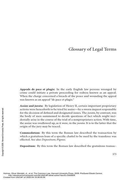 The Common Law Glossary Of Legal Terms Pdf Common Law Civil