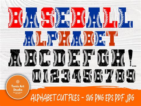 Baseball Number Letter Font Alphabet Svg Cricut Cut File