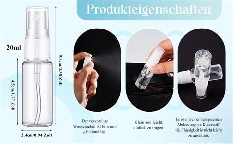 5 Stück 20ML Sprühflaschen Kosmetische Nebelflasche Transparente