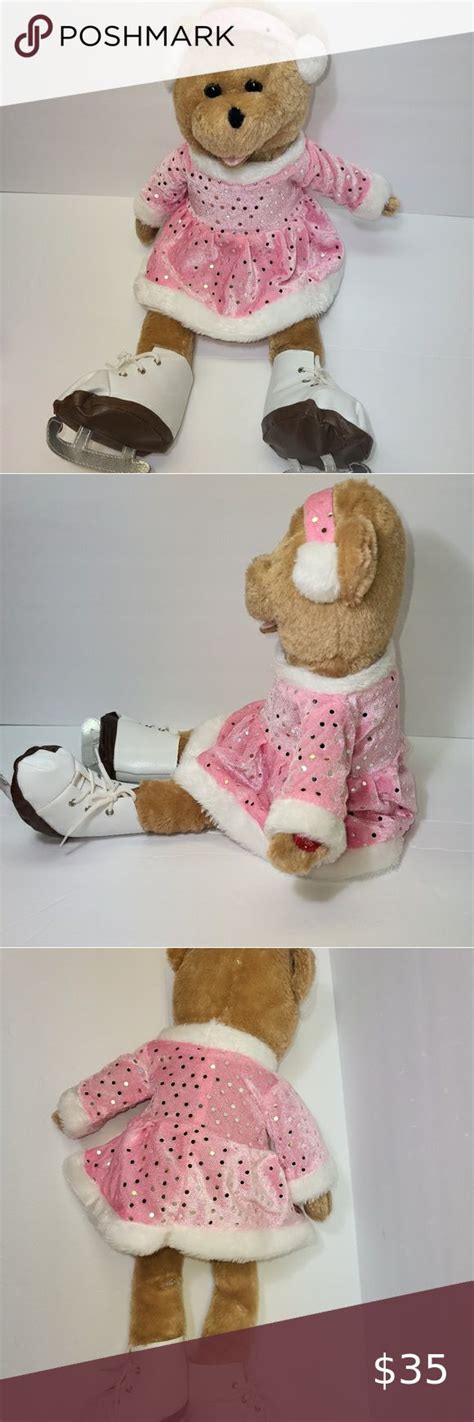 Chantilly Lane Musical Crystal Ice Skater Bear Sings Let It Snow