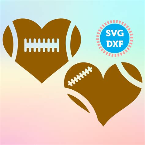 Football Heart Svg Football Love Svg Football Svg Football Etsy