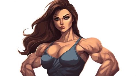 Premium AI Image | Hand drawn cartoon fitness illustration of muscular ...