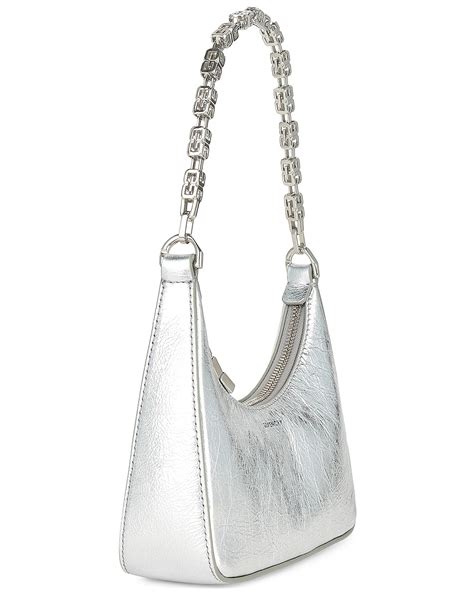 Givenchy Moon Cut Out Mini Hobo Bag In Sliver Grey Fwrd