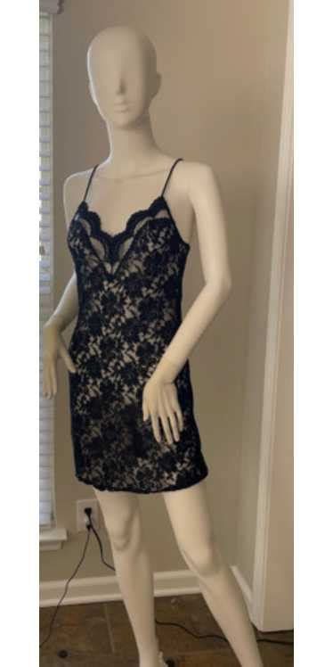 Vintage Lingerie S Lace Babydoll Slip Dress Black Gem