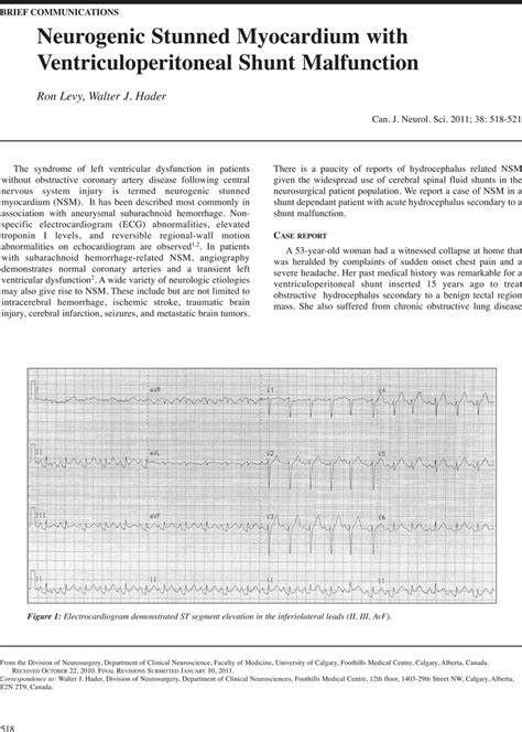 Neurogenic Stunned Myocardium With Ventriculoperitoneal Shunt