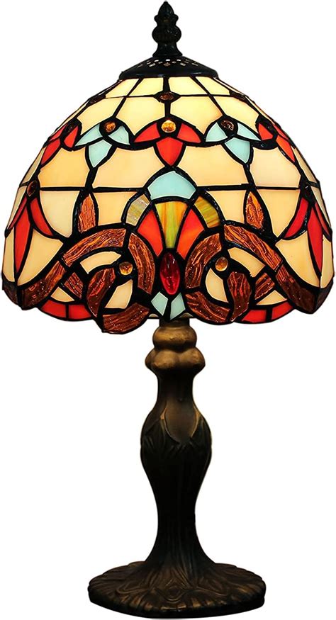 Kinbolas Tischlampe Tiffany Stil Buntglas Lampenschirme Vintage